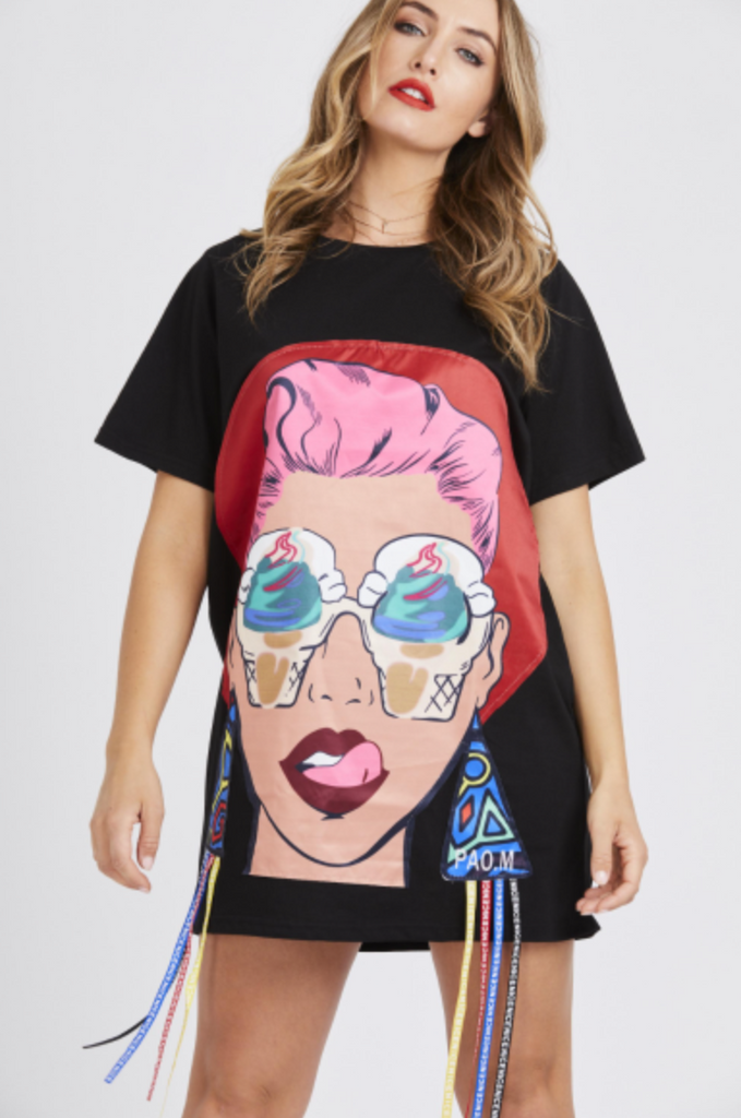 Ice Cream T- Shirt Dress – OWN IT BAE