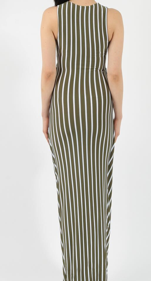 Striped Knot Twist Dress