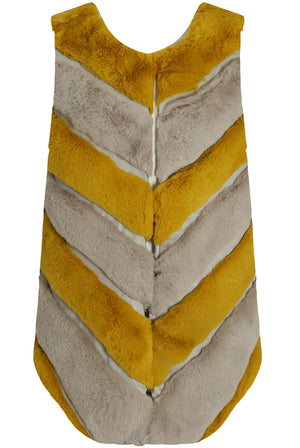 Contrast Layered Faux Fur Gilet