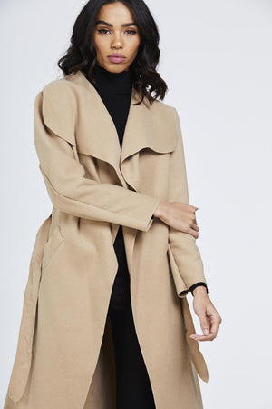 Belted Waterfall Coat