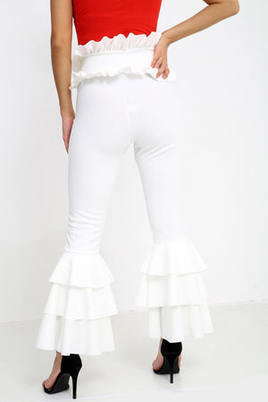 Multi Layered Ruched Frill Trousers