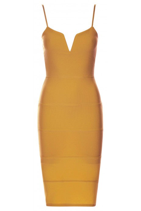 Zula Bottle Plunge 'V' Neck Sleeveless Bandage Bodycon Dress