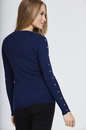 Studded Sleeve Ribbed Top