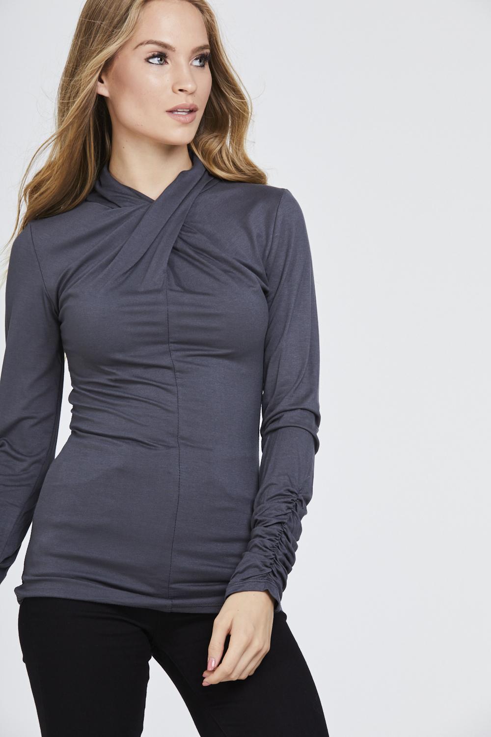 Twisted Neck Top Long Sleeve
