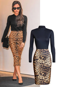 Victoria Beckham Celebrity Inspired Animal Print Dress